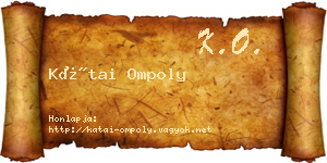 Kátai Ompoly névjegykártya